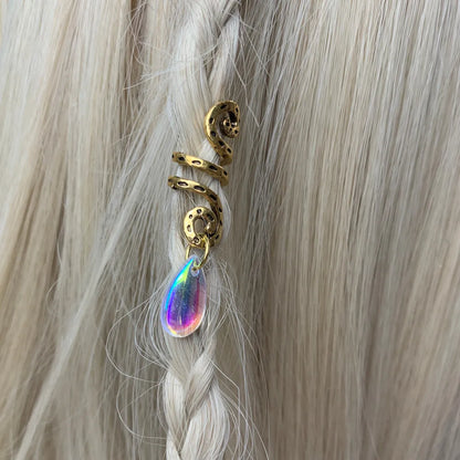 Women'S Retro Water Droplets Waves Artificial Crystal Alloy Handmade Hair Accessories