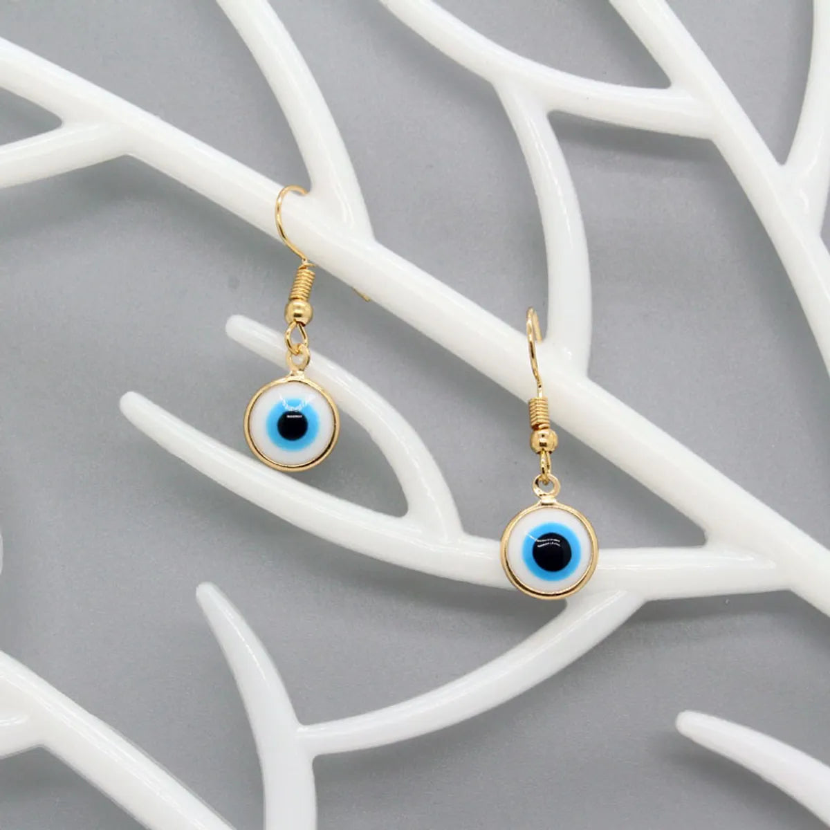 Retro White Blue Devil's Eyes Ear Hooks Wholesale Gooddiy