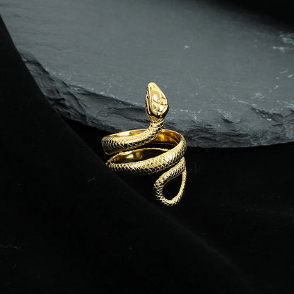 Retro Animal Snake 304 Stainless Steel Plating Unisex Rings