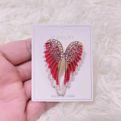 Retro Wings Alloy Inlay Artificial Gemstones Unisex Brooches