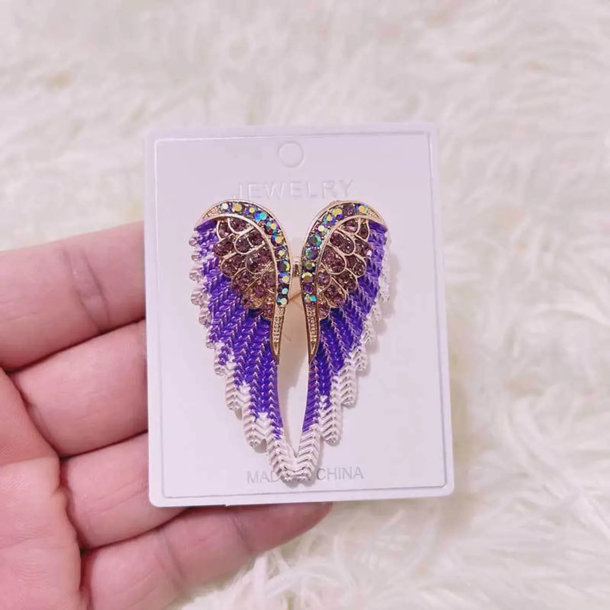 Retro Wings Alloy Inlay Artificial Gemstones Unisex Brooches