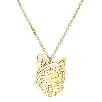 Retro Wolf Cat Bird 201 Stainless Steel Plating Hollow Out 18K Gold Plated Women'S Pendant Necklace