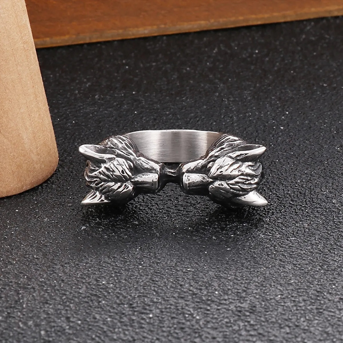 Retro Wolf Stainless Steel Plating Rings 1 Piece