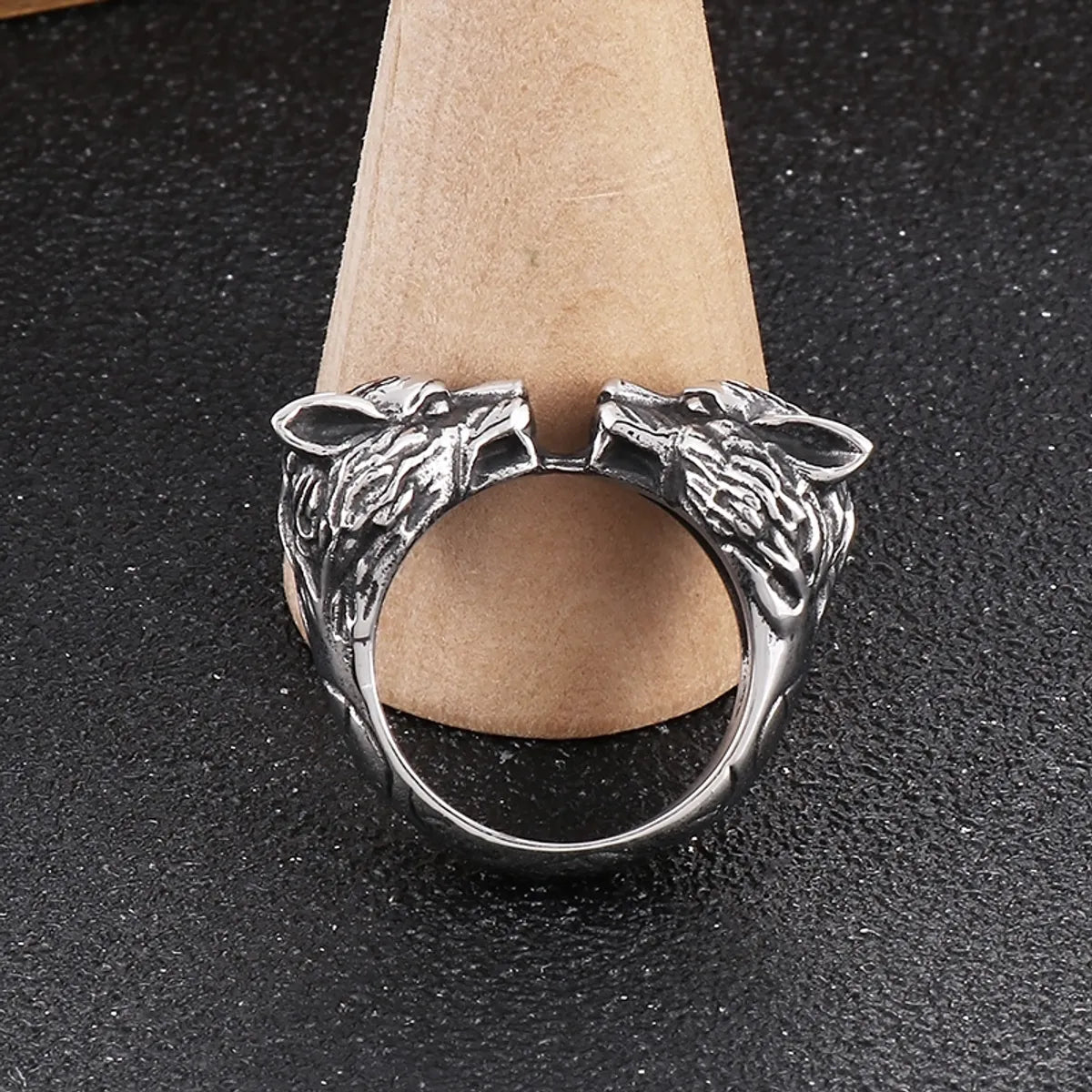 Retro Wolf Stainless Steel Plating Rings 1 Piece