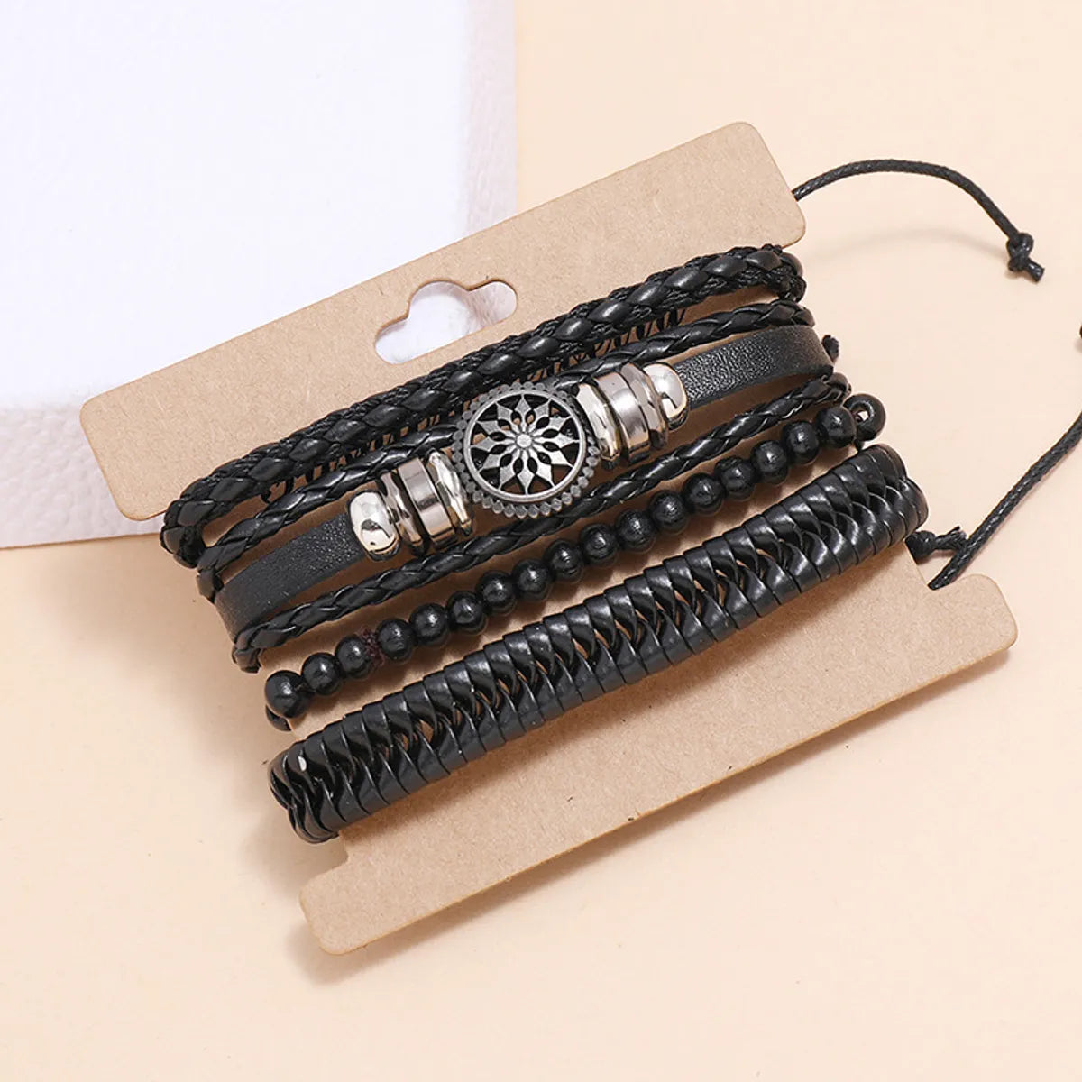 Fashion Geometric Pu Leather No Inlaid Unisex Bracelets