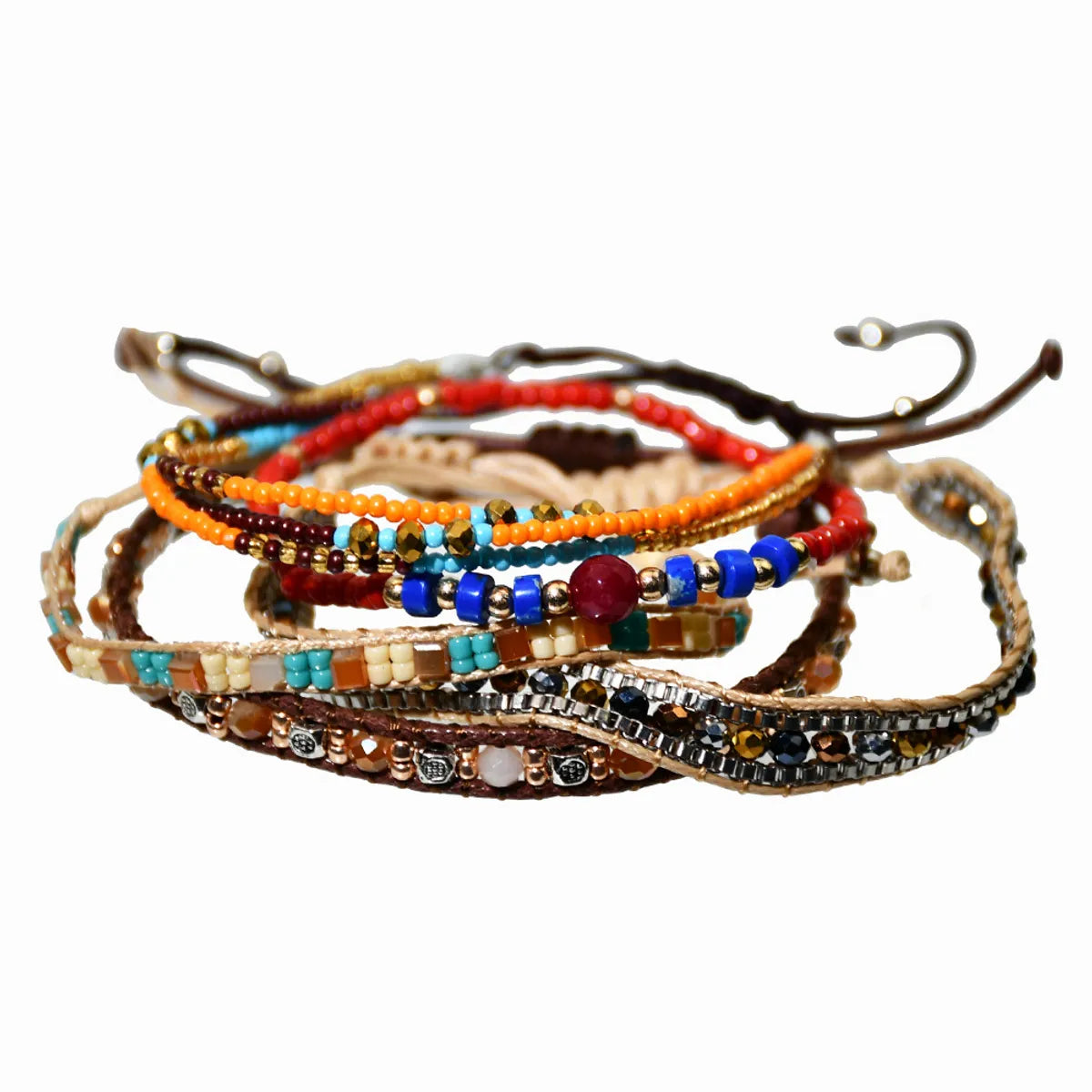 Retro Woven Leather Rope Beaded Bracelet