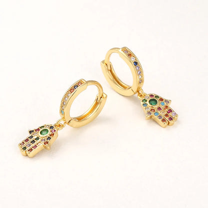 Retro Zircon Small Hand Earrings