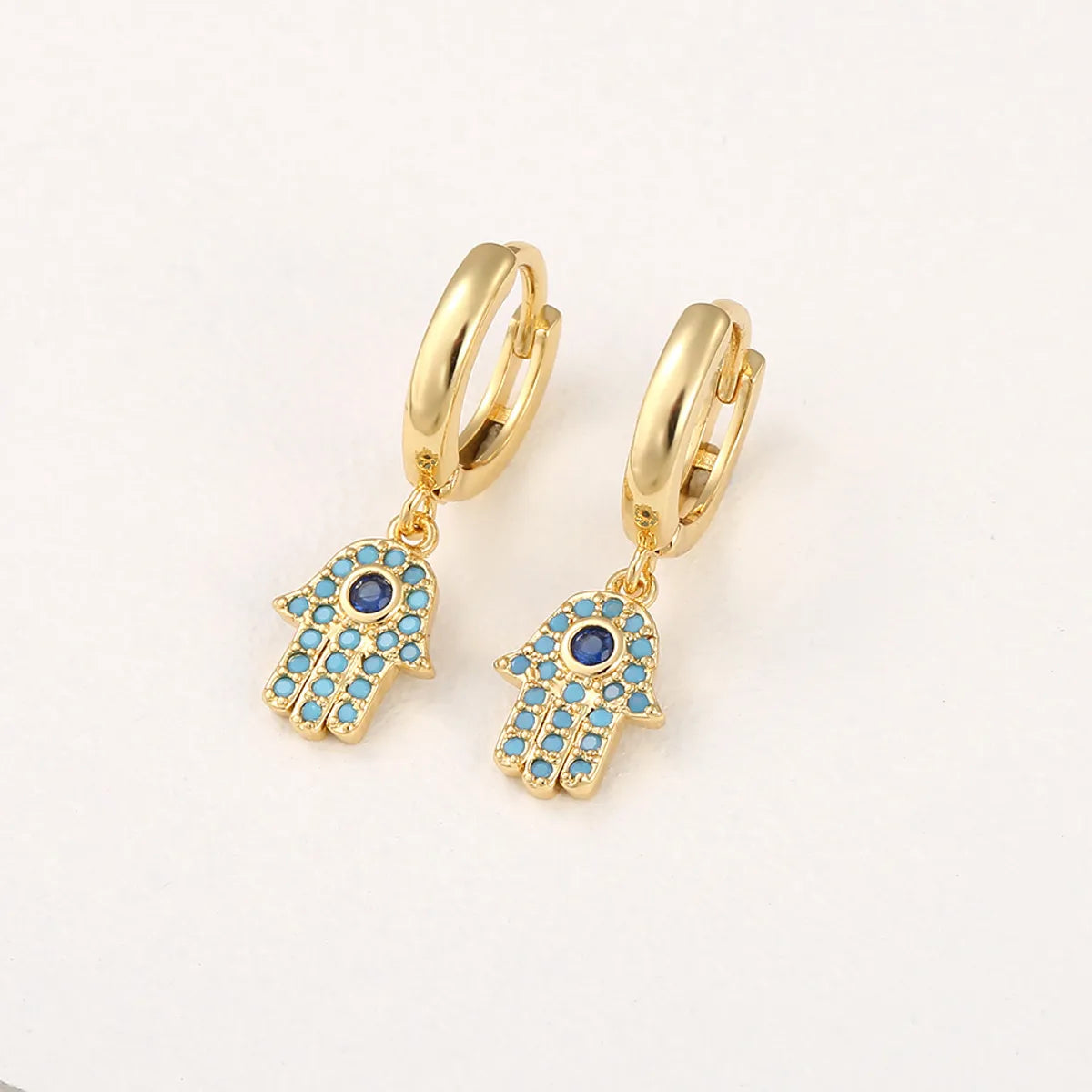 Retro Zircon Small Hand Earrings