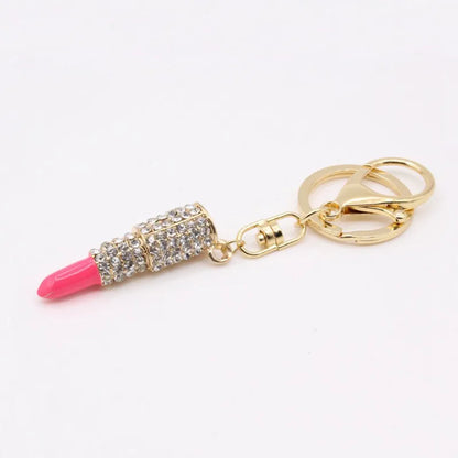 Rhinestone Drip Lipstick Keychain