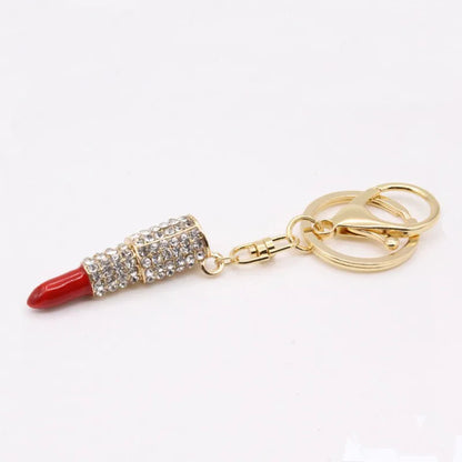 Rhinestone Drip Lipstick Keychain