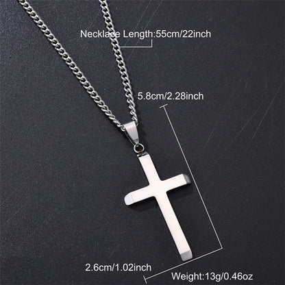 Rock Classic Style Cross 304 Stainless Steel Vacuum Plating Unisex