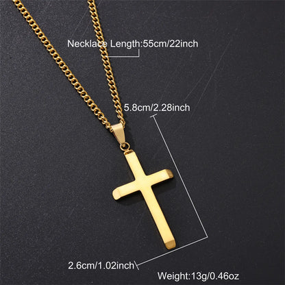 Rock Classic Style Cross 304 Stainless Steel Vacuum Plating Unisex