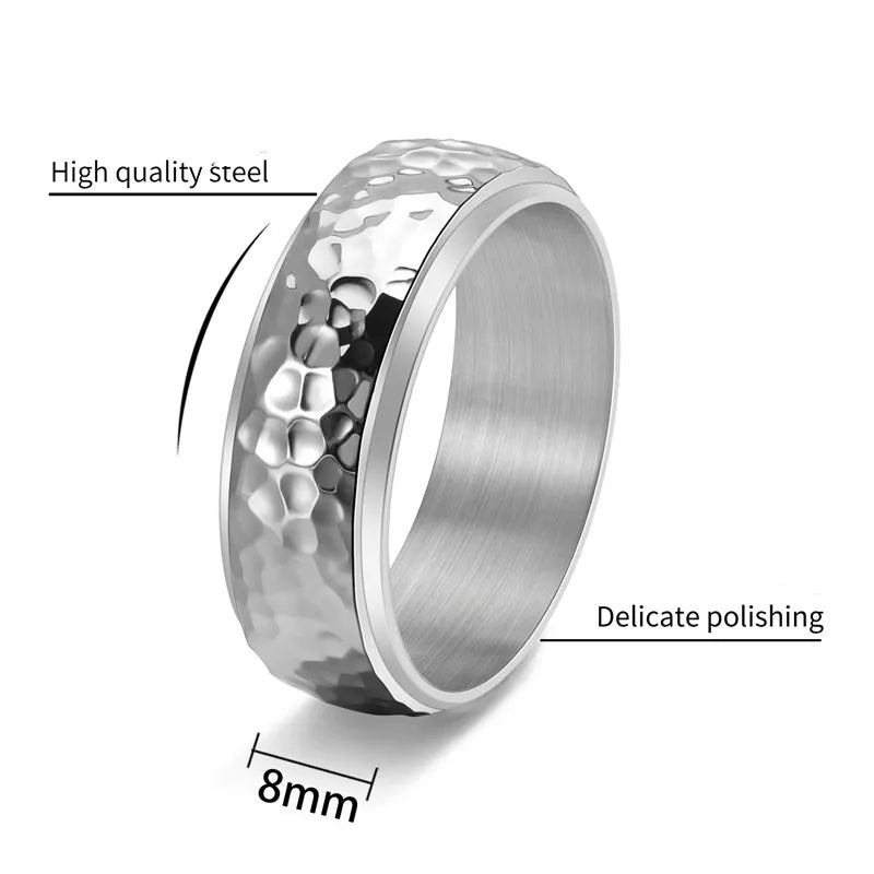 Rock Ethnic Style Sports O-Shape 304 Stainless Steel V-Opening Plating 18K Gold Plated Men'S Rings