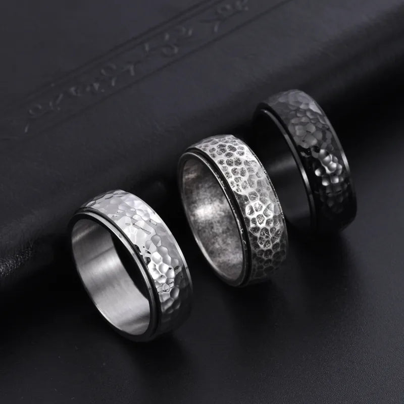 Rock Ethnic Style Sports O-Shape 304 Stainless Steel V-Opening Plating 18K Gold Plated Men'S Rings