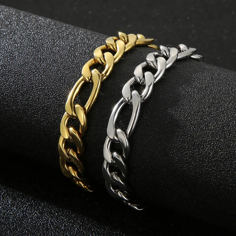 Rock Hip Hop Accessories European And American Fashion Minimalist Vacuum Plating 3: 1nk Titanium Steel Men'S Bracelet