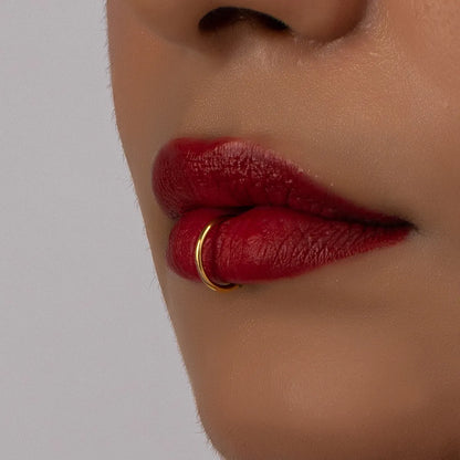 Rock Punk Solid Color Alloy Plating Lip Stud Nose Ring