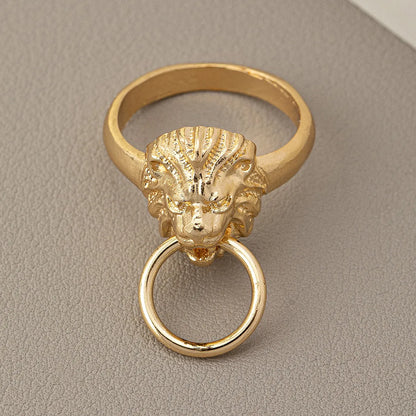 Rock Punk Streetwear Lion Alloy Wholesale Rings