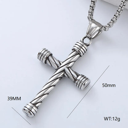 Rock Streetwear Cross Stainless Steel Men'S Pendant Necklace