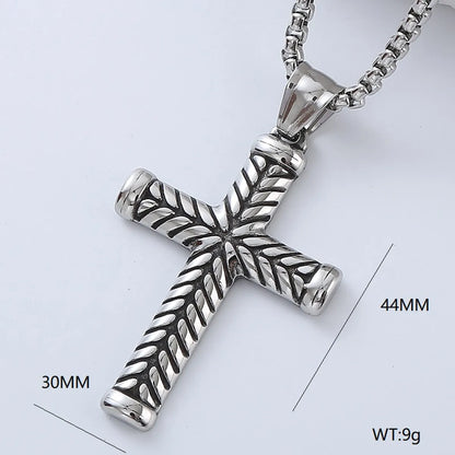 Rock Streetwear Cross Stainless Steel Men'S Pendant Necklace