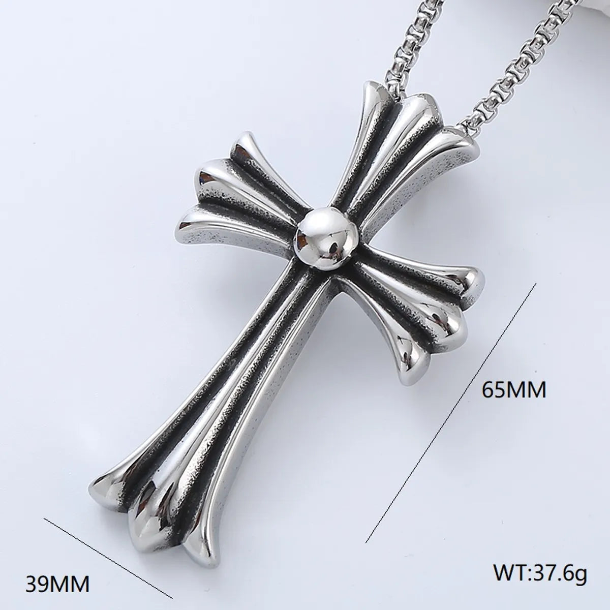 Rock Streetwear Cross Stainless Steel Men'S Pendant Necklace