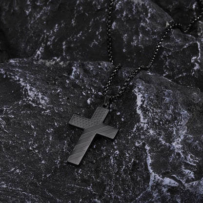 Rock Streetwear Cross Stainless Steel Men'S Pendant Necklace