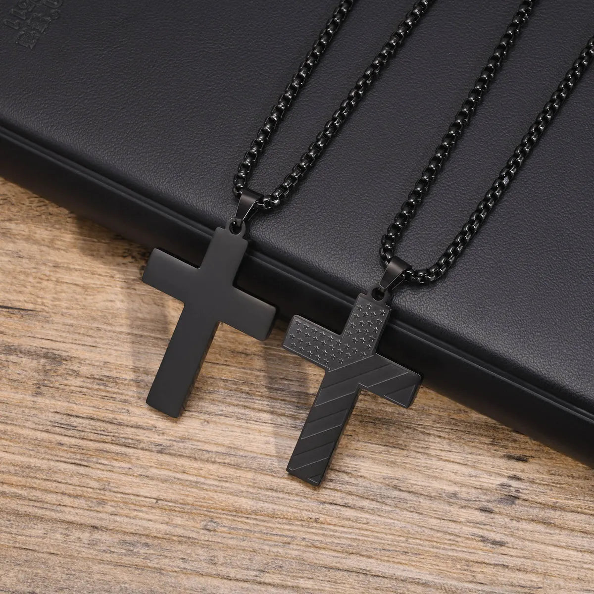 Rock Streetwear Cross Stainless Steel Men'S Pendant Necklace