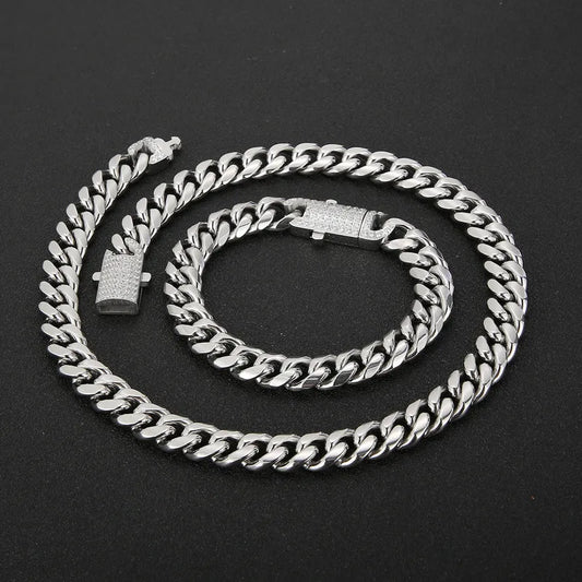 Rock Streetwear Geometric Titanium Steel Plating 18K Gold Plated Men'S Bracelets Necklace