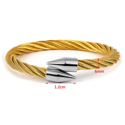 Rock Streetwear Solid Color Stainless Steel Plating Bangle