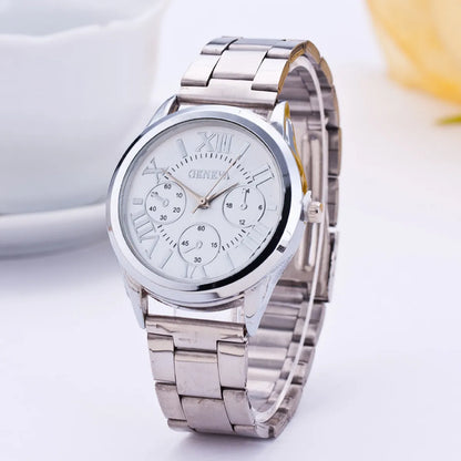 Roman Scale Quartz Steel Band Watch