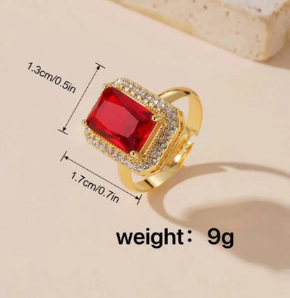 Roman Style Artistic British Style Square Alloy Titanium Steel Inlay Gem Women'S Rings Earrings Necklace