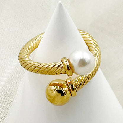 Roman Style Commute Solid Color Stainless Steel Plating Gold Plated Rings