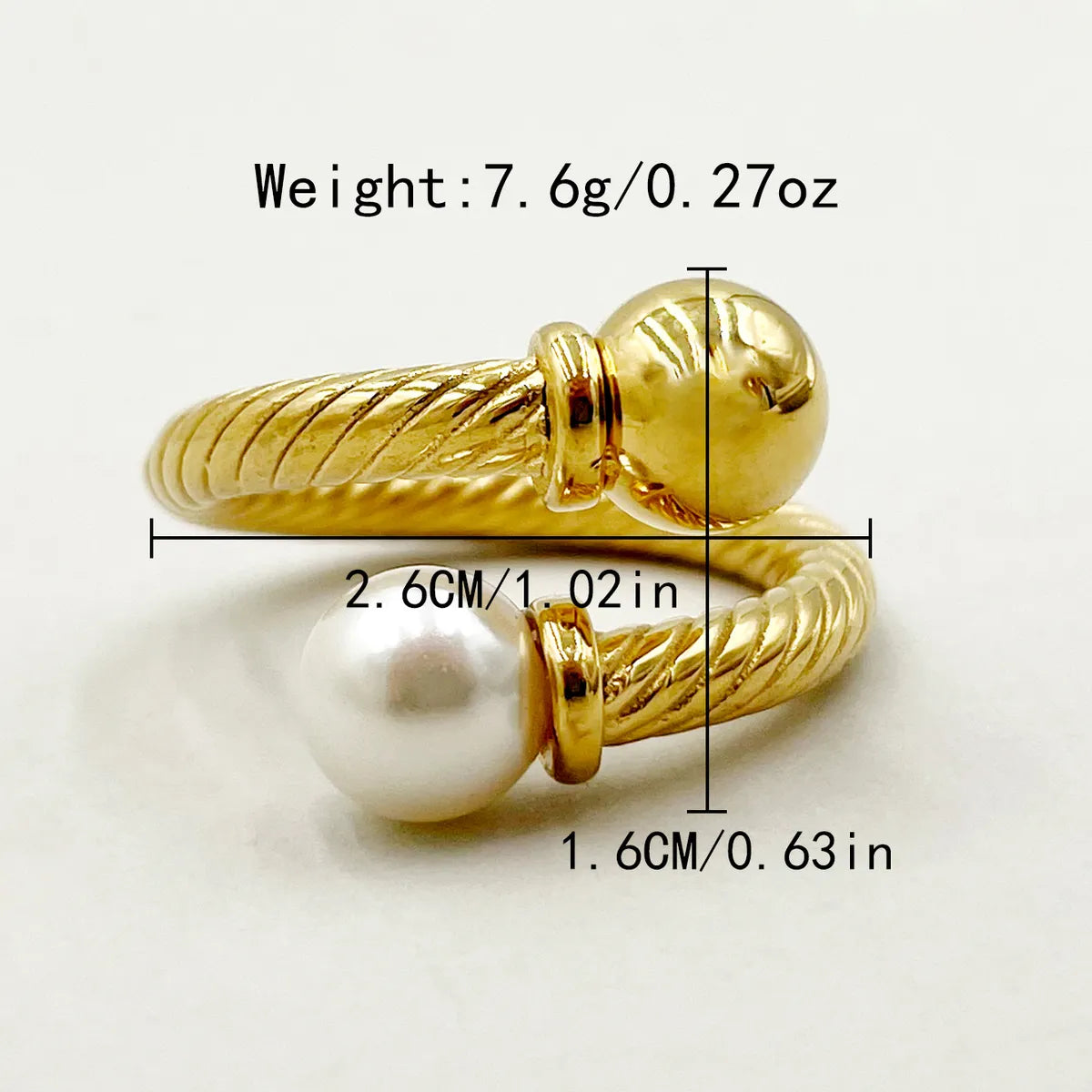 Roman Style Commute Solid Color Stainless Steel Plating Gold Plated Rings