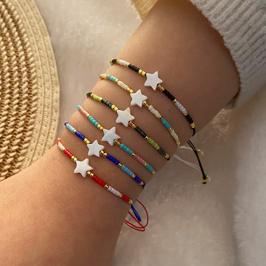 Romantic Commute Star Rope Shell Beaded Braid Women's Bracelets