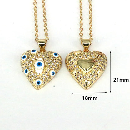 Romantic Cross Star Heart Shape Copper 18k Gold Plated Zircon Pendant Necklace In Bulk