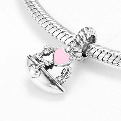 Romantic Electrocardiogram Heart Shape Flower Sterling Silver Plating Inlay Zircon Valentine'S Day Jewelry Accessories