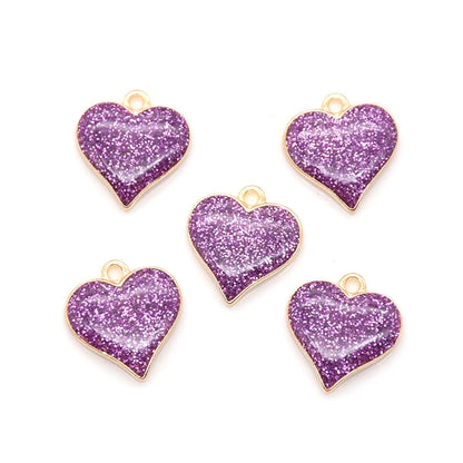 Romantic Heart Shape Alloy Enamel Plating Valentine'S Day Charms Jewelry Accessories