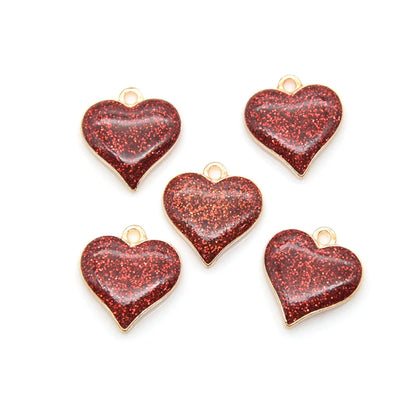 Romantic Heart Shape Alloy Enamel Plating Valentine'S Day Charms Jewelry Accessories