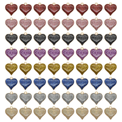 Romantic Heart Shape Alloy Enamel Plating Valentine'S Day Charms Jewelry Accessories