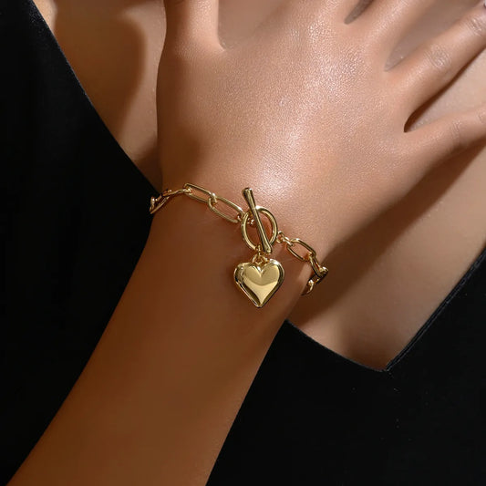 Romantic Heart Shape Alloy Iron Wholesale Bracelets