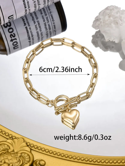 Romantic Heart Shape Alloy Iron Wholesale Bracelets