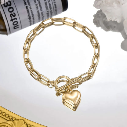 Romantic Heart Shape Alloy Iron Wholesale Bracelets