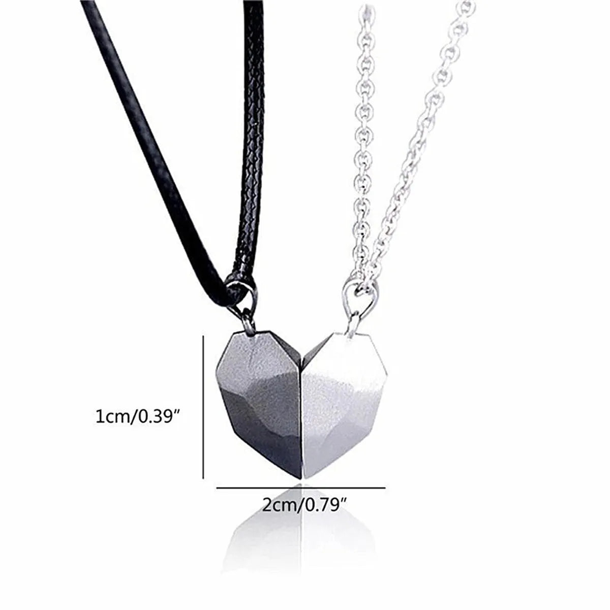 Romantic Heart Shape Alloy Plating Couple Pendant Necklace