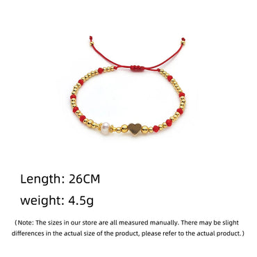 Romantic Heart Shape Crystal Beaded Knitting Women'S Bracelets