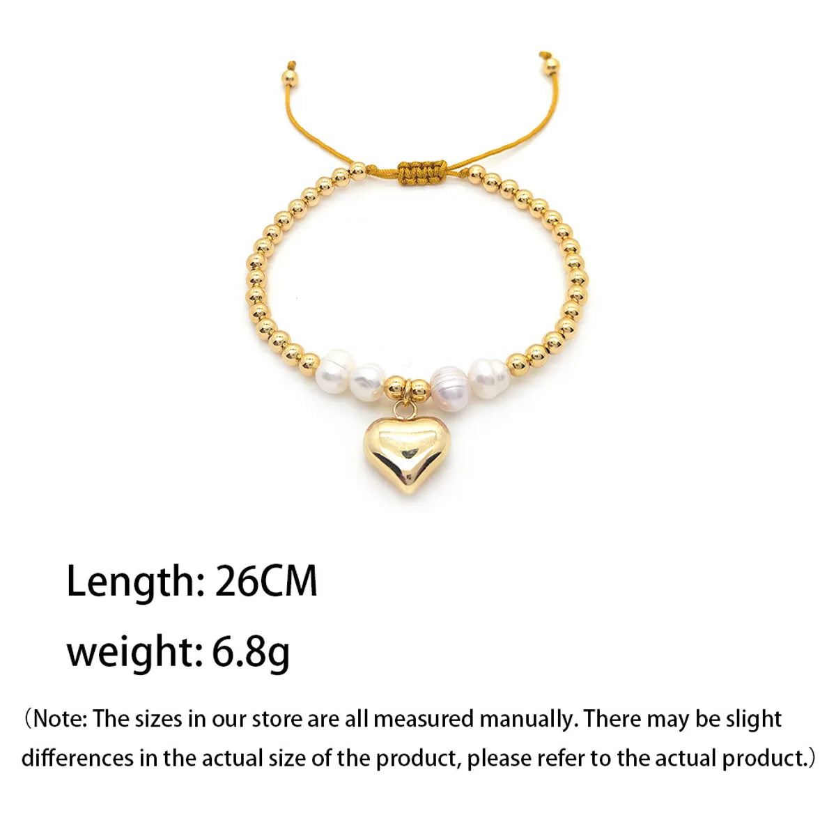 Romantic Heart Shape Freshwater Pearl Metal Wholesale Bracelets