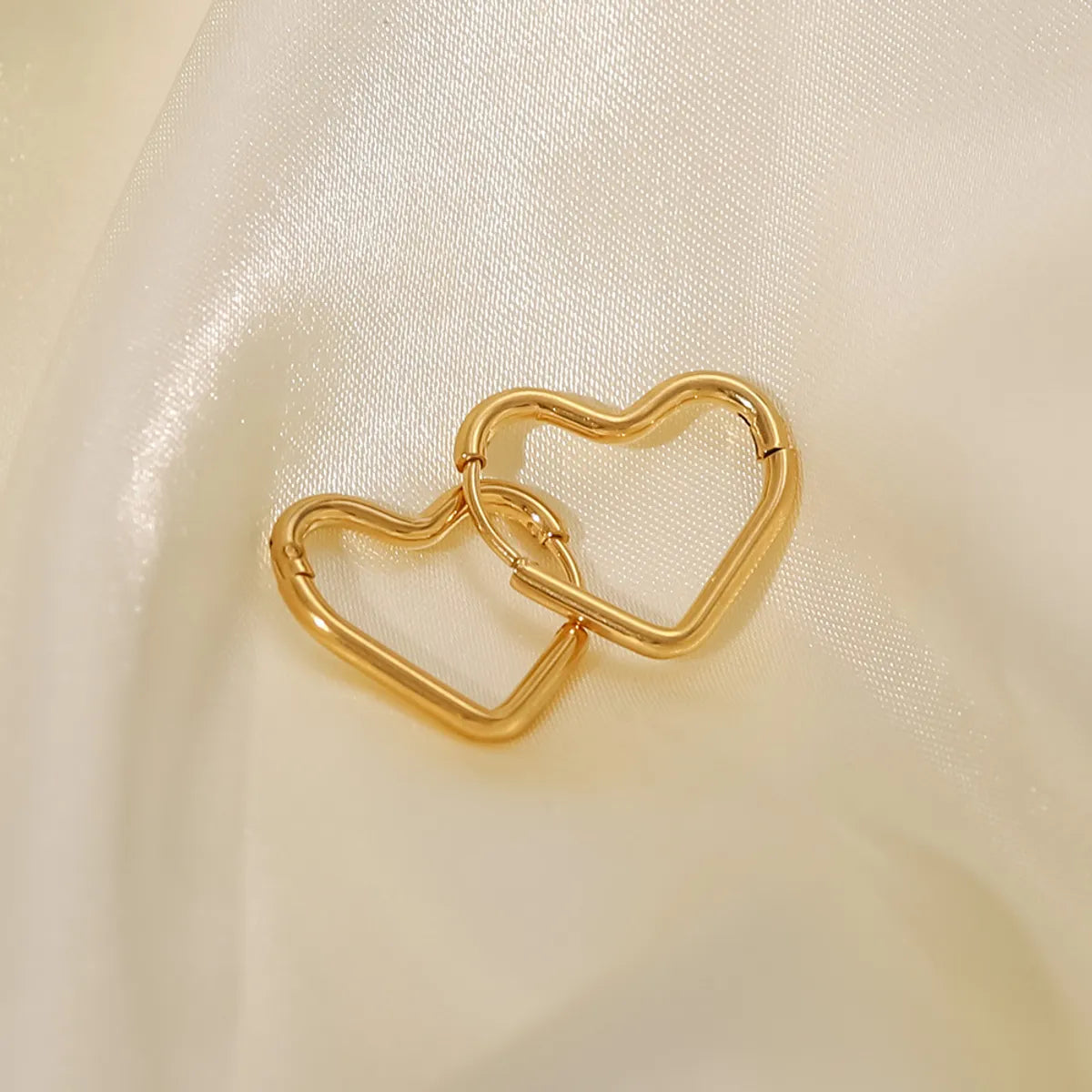 Romantic Heart Shape Stainless Steel Earrings Gold Plated Stainless Steel Earrings