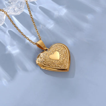 Romantic Heart Shape Stainless Steel Plating Pendant Necklace