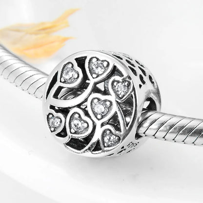 Romantic Heart Shape Sterling Silver Inlay Zircon Jewelry Accessories