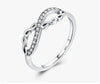 Romantic Infinity Sterling Silver Plating Inlay Zircon Rhodium Plated Rings