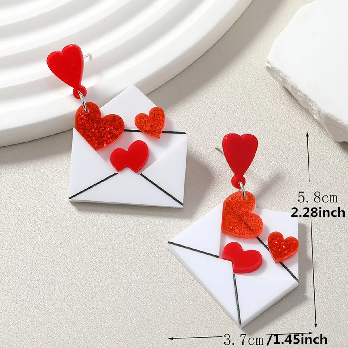 Romantic Modern Style Heart Shape Alloy Women's Drop Earrings