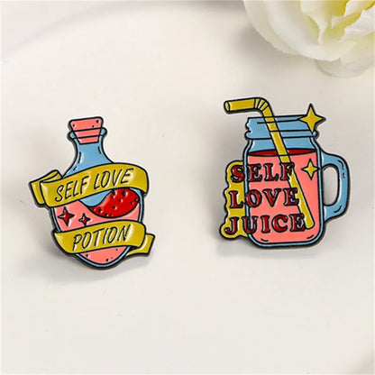 Romantic Modern Style Letter Heart Shape Bottle Alloy Stamping Stoving Varnish Plating Unisex Brooches